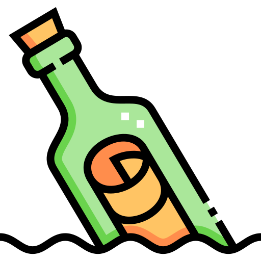 mensaje en una botella Detailed Straight Lineal color icono