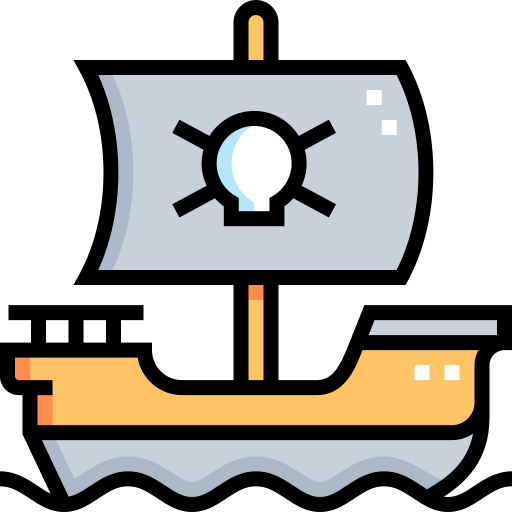Пиратский корабль Detailed Straight Lineal color иконка
