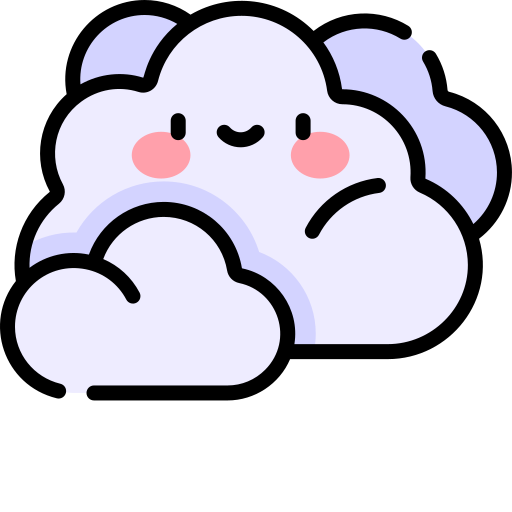 nuvole Kawaii Lineal color icona