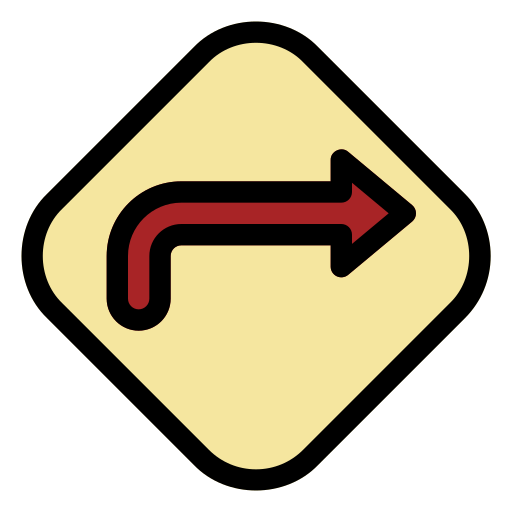 señal de dirección Generic Outline Color icono