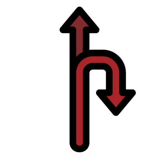 inversione a u Generic Outline Color icona