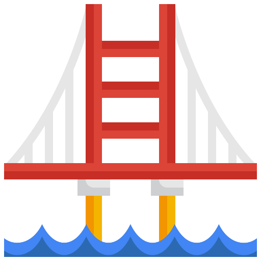 puente de puerta de oro Generic Flat icono
