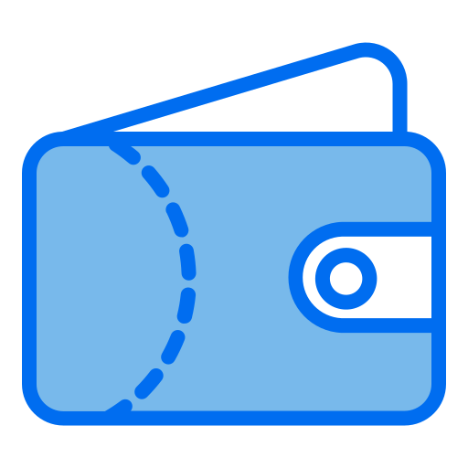 Wallet Monochrome Blue icon