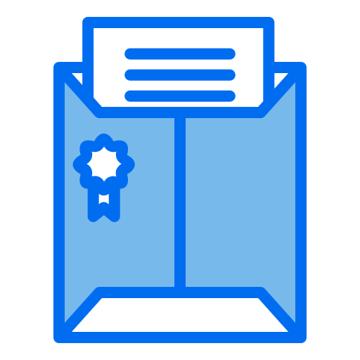 Envelope Monochrome Blue icon