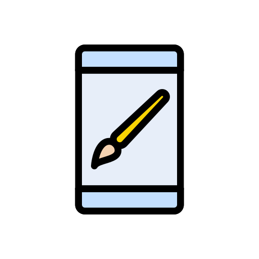 tekentablet Vector Stall Lineal Color icoon