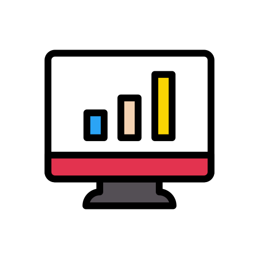 gráfico de barras Vector Stall Lineal Color icono
