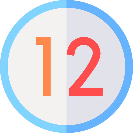 12 Basic Straight Flat icono