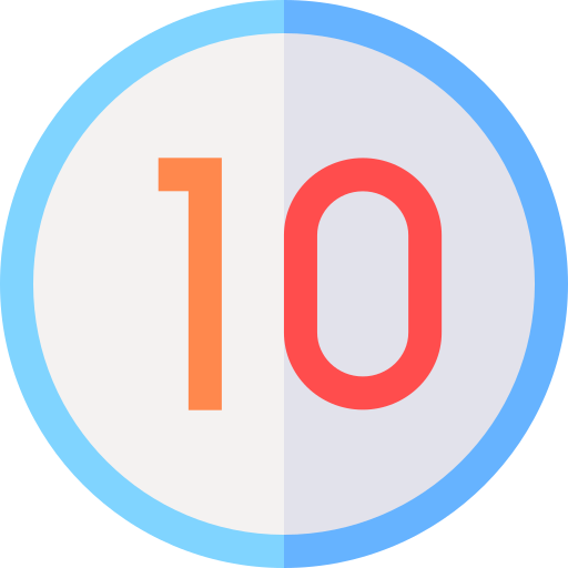 10 Basic Straight Flat icoon