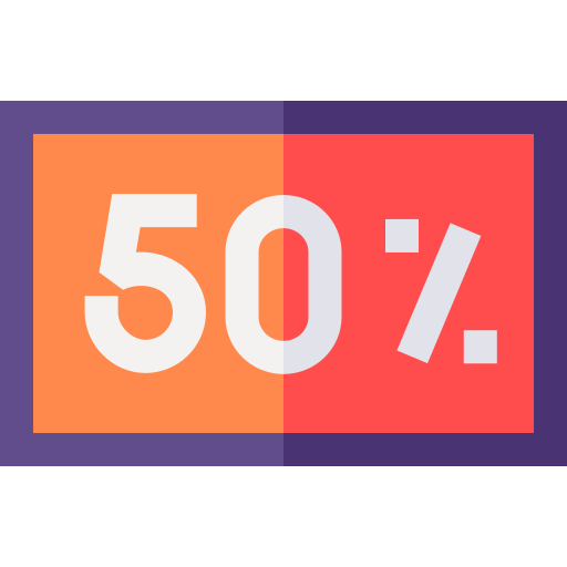 50 por cento Basic Straight Flat Ícone