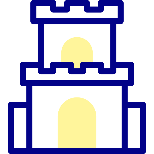 castillo de arena Detailed Mixed Lineal color icono