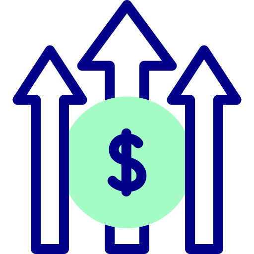 Money growth Detailed Mixed Lineal color icon