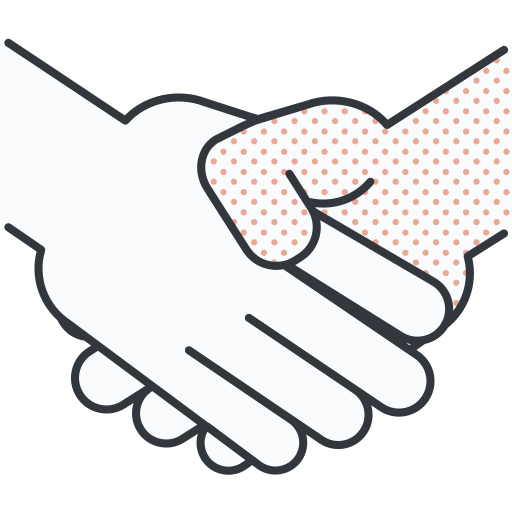 partnerski uścisk dłoni Detailed Offset Lineal color ikona