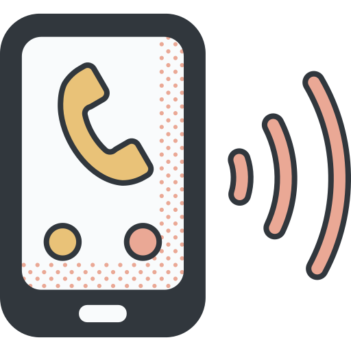 電話の呼び出し Detailed Offset Lineal color icon