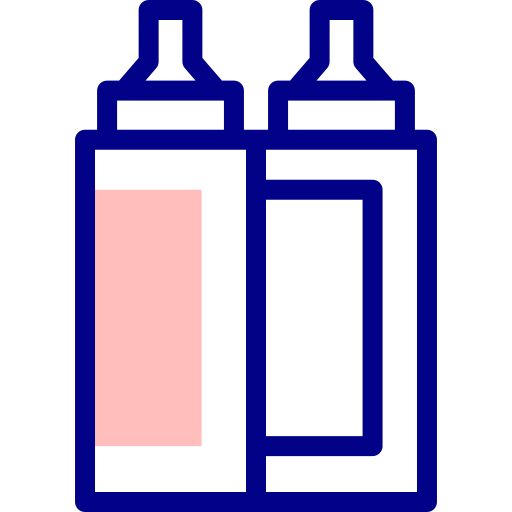 Ketchup bottle Detailed Mixed Lineal color icon