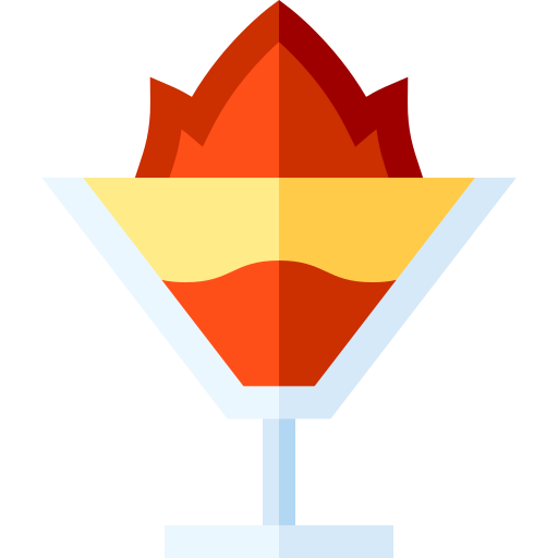 cocktail di fuoco Basic Straight Flat icona