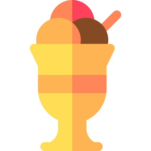crème glacée Basic Rounded Flat Icône