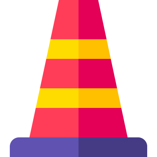 Traffic cone Basic Straight Flat icon