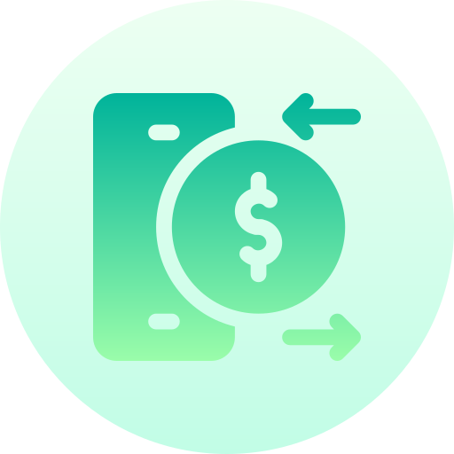 Мобильный платеж Basic Gradient Circular иконка