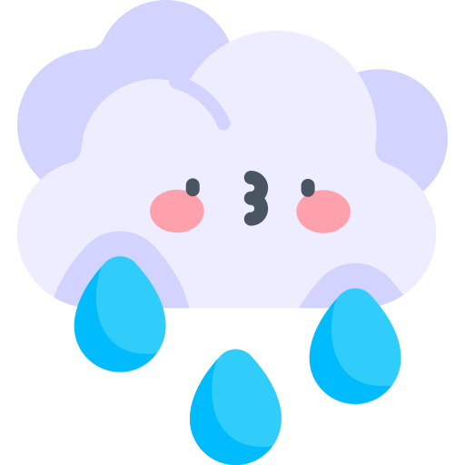 Rain Kawaii Flat icon