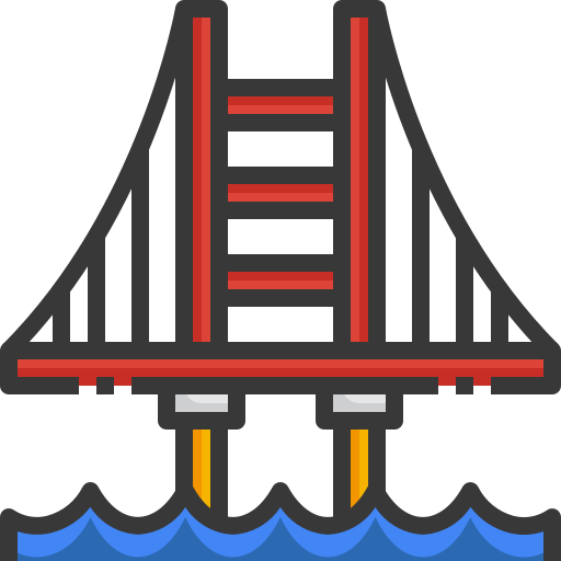 Golden gate bridge Generic Outline Color icon