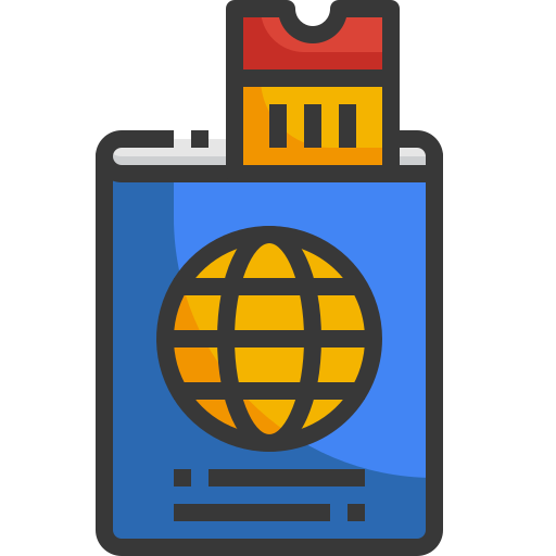 pasaporte Generic Outline Color icono