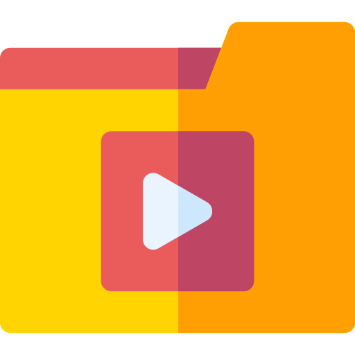 carpeta de video Basic Rounded Flat icono