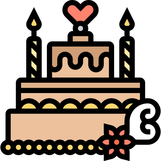 Wedding cake Meticulous Lineal Color icon
