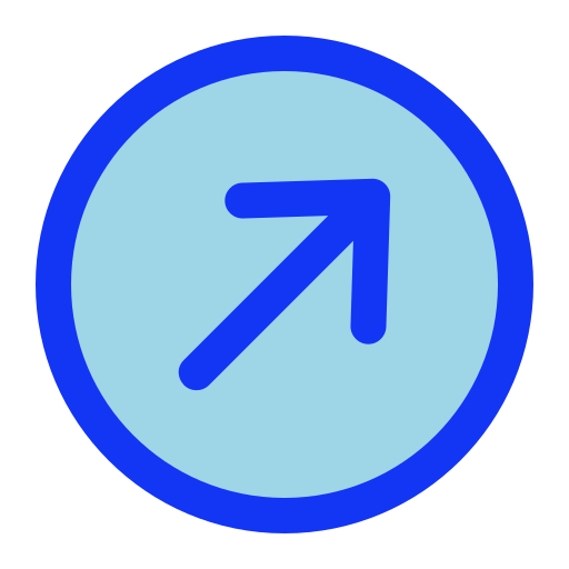 flecha hacia arriba a la derecha Monochrome Blue icono