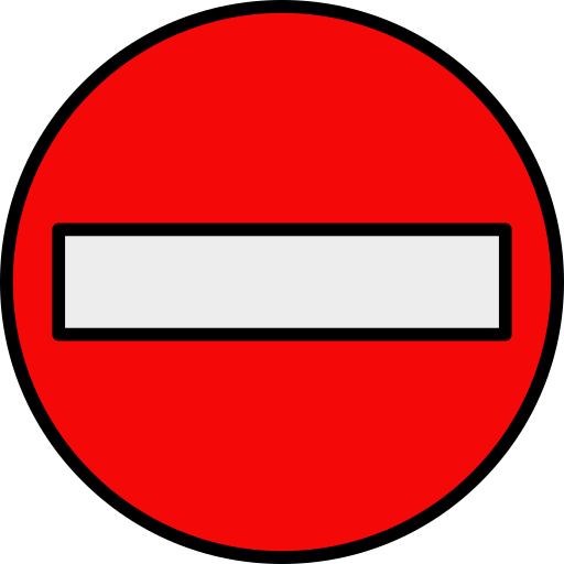 No entry Generic Outline Color icon