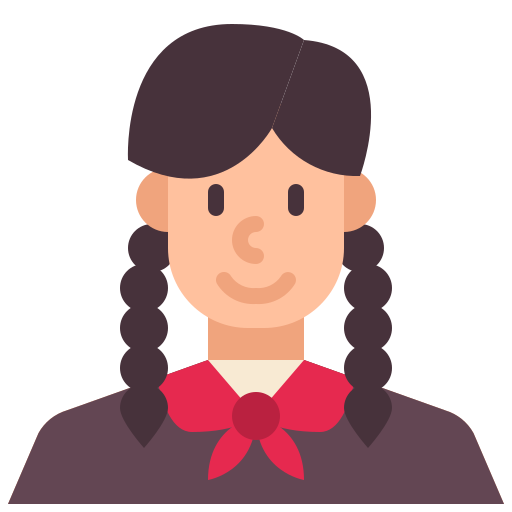 女の子 Basic Straight Flat icon