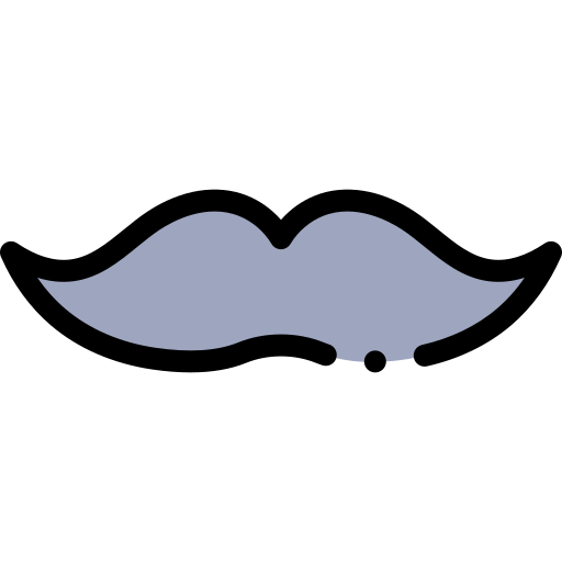 Mustache Detailed Rounded Lineal color icon