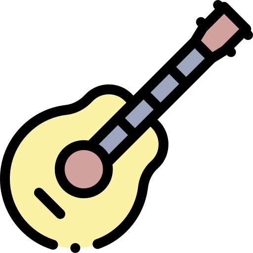 Acoustic guitar Detailed Rounded Lineal color icon