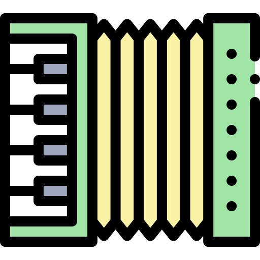 akordeon Detailed Rounded Lineal color ikona