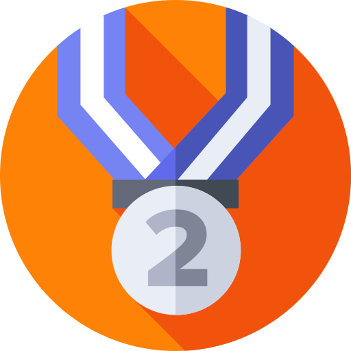 medaglia d'argento Flat Circular Flat icona