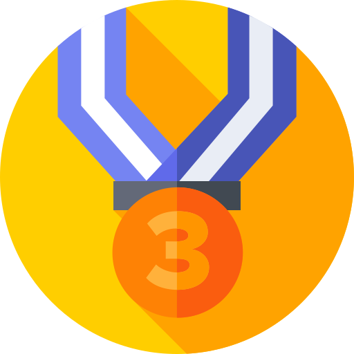 bronzen medaille Flat Circular Flat icoon