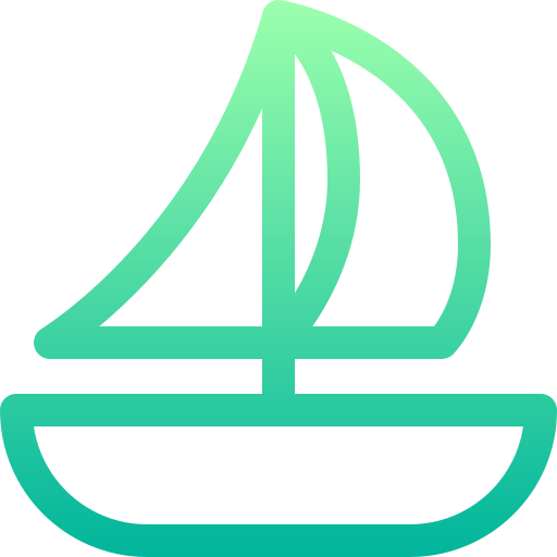 barca a vela Basic Gradient Lineal color icona