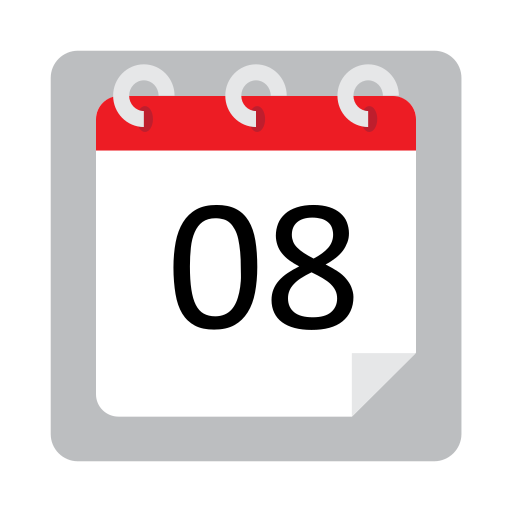 Calendar date Basic Straight Flat icon