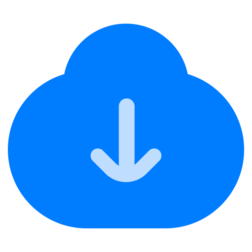 Cloud download Basic Straight Flat icon