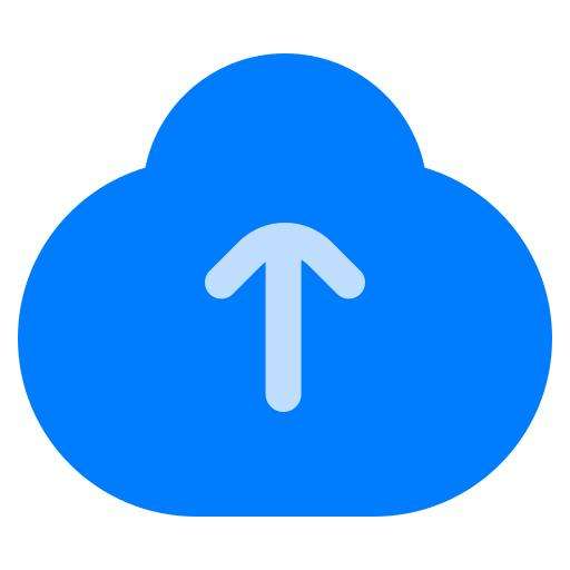 caricamento su cloud Basic Straight Flat icona