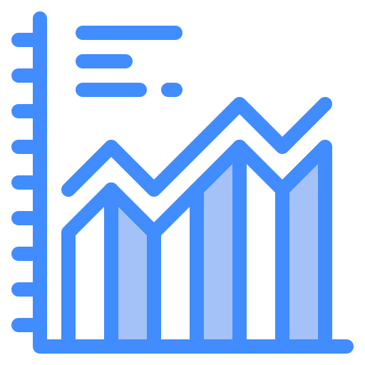統計グラフ Generic Blue icon
