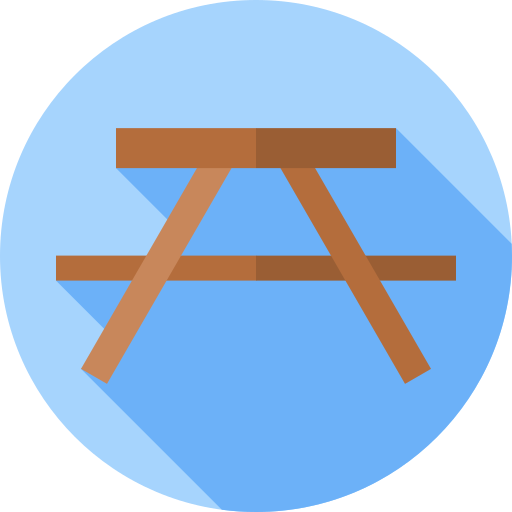 피크닉 테이블 Flat Circular Flat icon