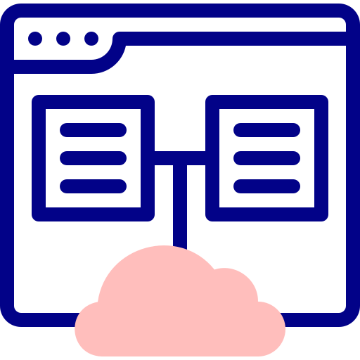 hosting cloud Detailed Mixed Lineal color icona