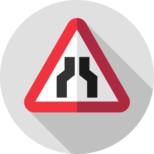 Narrow road Flat Circular Flat icon