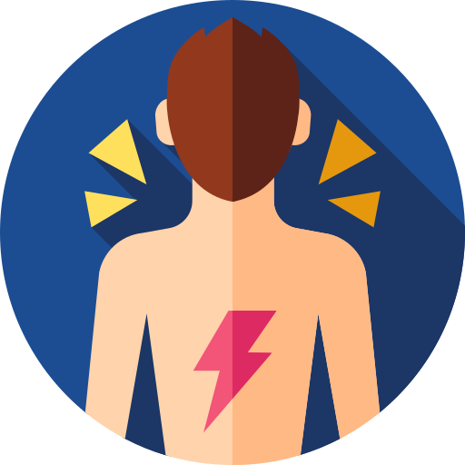 Back pain Flat Circular Flat icon