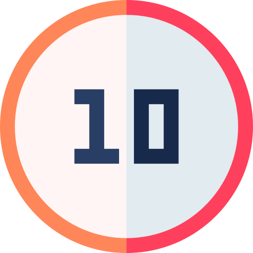10 Basic Straight Flat icon