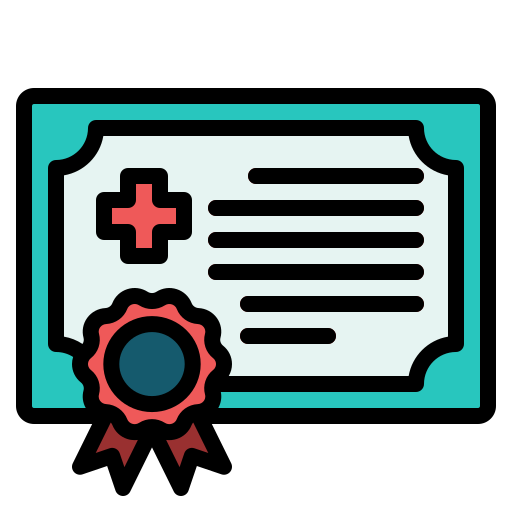 certyfikat medyczny Generic Outline Color ikona