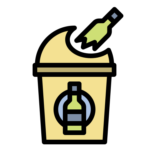 Glass bin Generic Outline Color icon