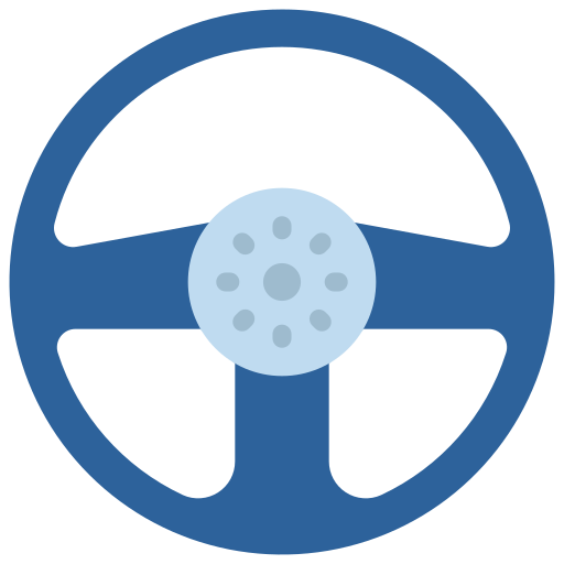 Steering wheel Juicy Fish Flat icon