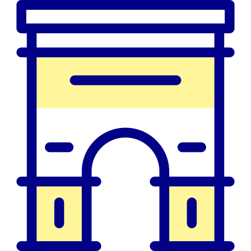 Arch of triumph Detailed Mixed Lineal color icon
