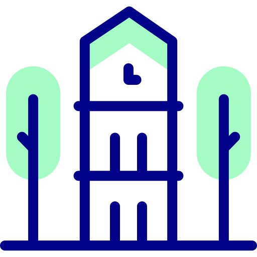 クロックタワー Detailed Mixed Lineal color icon